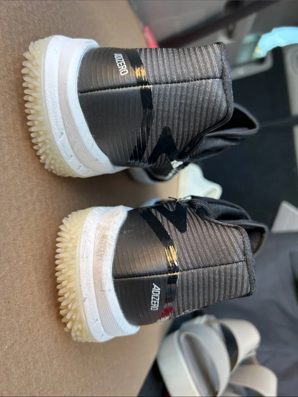 adidas Adizero Black Baseball Sneakers with White Soles